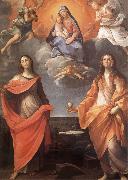 The Virgin appears before San Lucas and Holy Catalina, Annibale Carracci